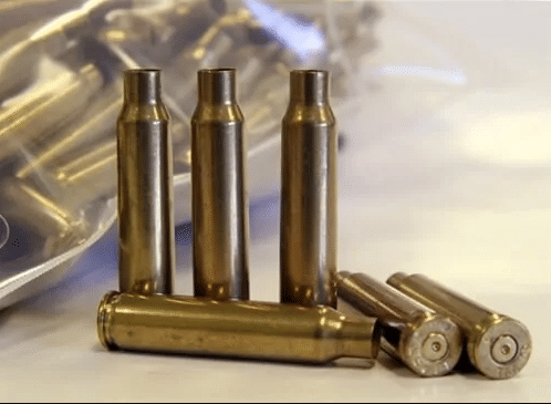 brass rifle casings ready for reloading